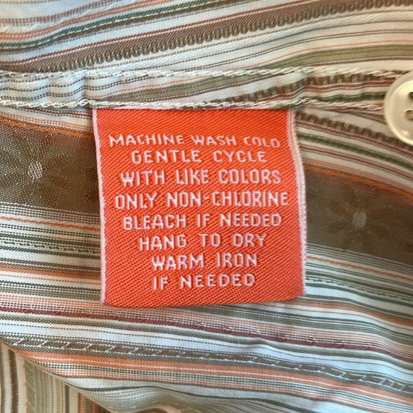 FACONNABLE Women’s Green Orange Floral Stripe Long Sleeve Button Down Size Small - Picture 12 of 12